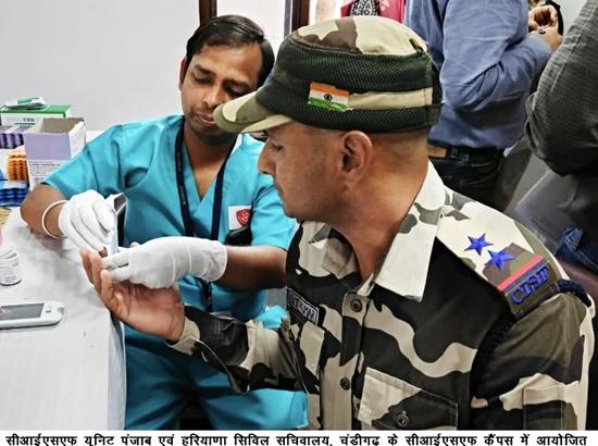 CISF organises free health medical camp for its personnel and families in Haryana Civil Secretariat Chandigarh