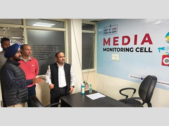 Punjab: CEO Sibin C visits state-level Media Monitoring Cell