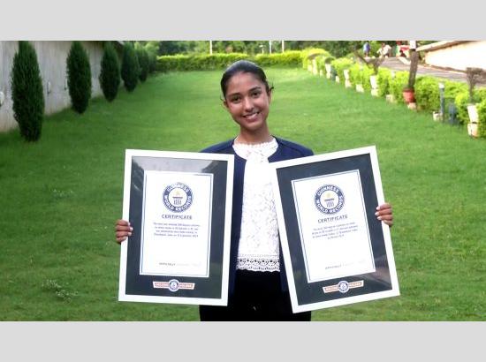Chandigarh Girl becomes the youngest Indian girl to hold five Guinness World Records in freestyle skating
