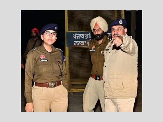 SSP Bathinda Conducts Night Naka Checking at Doomwali Border to Strengthen Law and Order