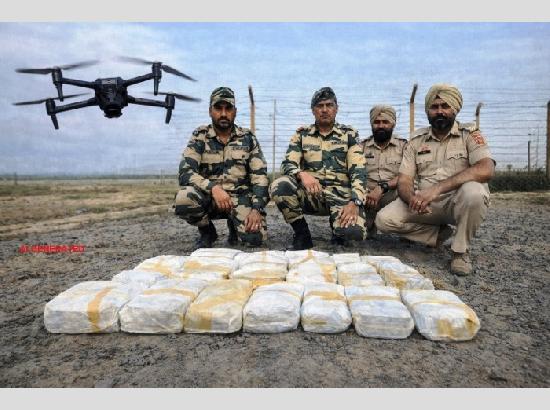 Drone-Drop input leads to 12.8 Kg heroin haul near Indo-Pak Border
