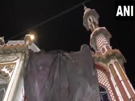Uttar Pradesh: Mosques covered with tarpaulins in Aligarh ahead of Holi celebrations
