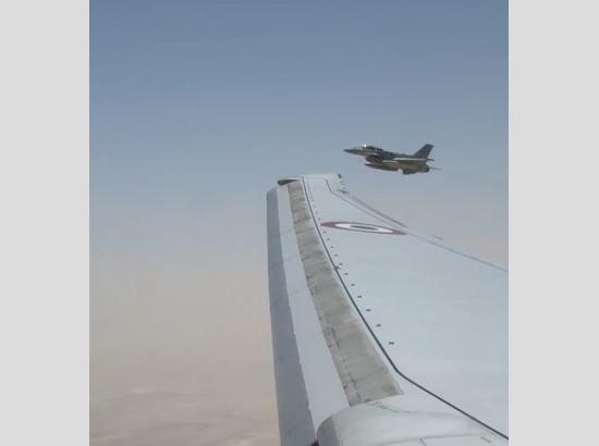 PM Modi's plane gets F16 escort as he arrives in UAE on first leg of 5 nation visit