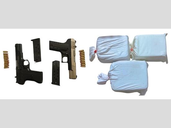 Four linked to foreign-based narcotics and arms module held with 9.9 kg heroin, 2 pistols