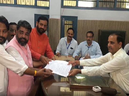 BJP candidate Aseem Goel files nomination from Ambala seat