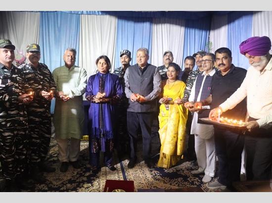 Chandigarh BJP President Jitendra Malhotra celebrates Diwali with Central Reserve Police Force personnel