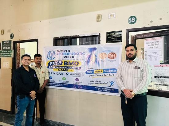 Free BMD screening camp at District Hospital, Nawanshahr; 123 patients screened during World Osteoporosis Week