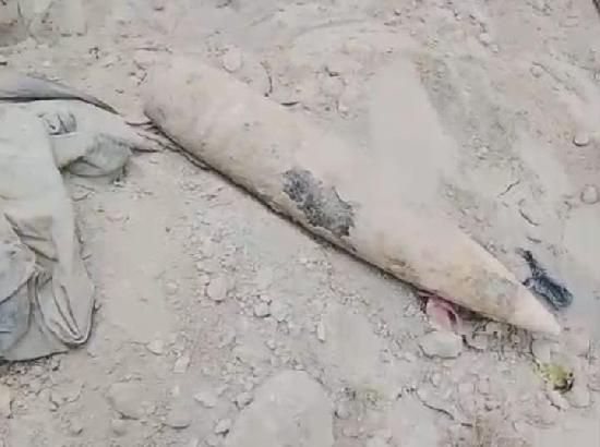 Old suspected bomb unearthed from farmer's field near Hussainiwala Border in Ferozepur