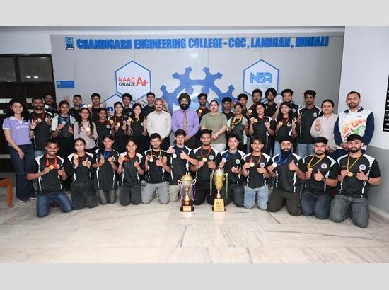 CGC Landran bags the overall winners’ trophy at IKGPTU Athletic Meet