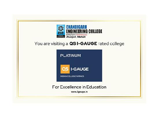 CGC Jhanjeri, Mohali becomes first in North India to achieve QS I-GAUGE Platinum rating across all parameters