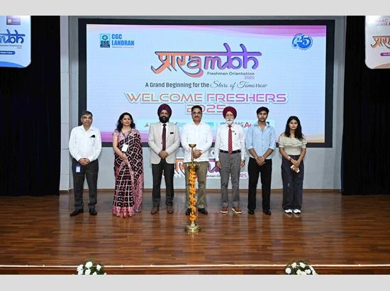 Orientation Program 'Prarambh 2025' for freshers underway at CGC Landran
