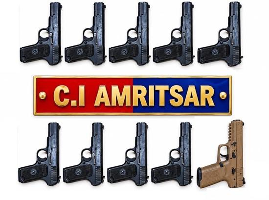 Three linked to illegal arms smuggling module held with 10 sophisticated pistols in Amritsar