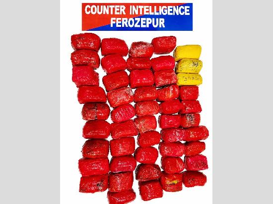Cross-Border narcotics smuggling bid foiled in Ferozepur; 45 kg heroin, 3 kg ICE recovered