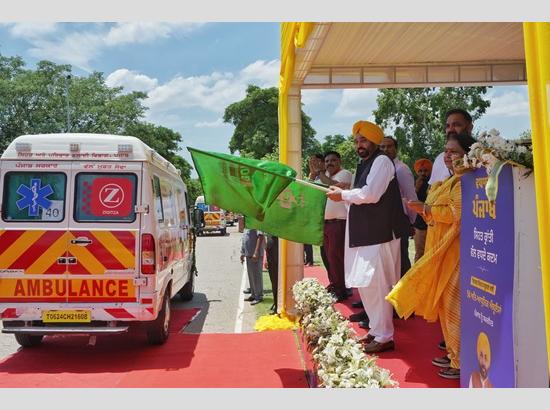 Quality Healthcare on Wheels: CM Mann flags off 58 advanced ambulances