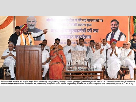 Haryana CM Saini reaffirms OBC welfare, vows uninterrupted development