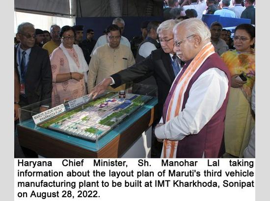 Khattar visits Maruti’s vehicle manufacturing plant to be built at IMT Kharkhoda