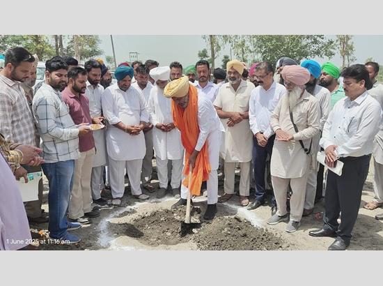 Minister Harpal Cheema lays foundation stone of Baba Saheb Bhim Rao Ambedkar Community Hall in Dirba