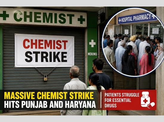 Punjab, Haryana Chemists’ strike disrupts medicine supply; Patients struggle as thousands of shops remain shut