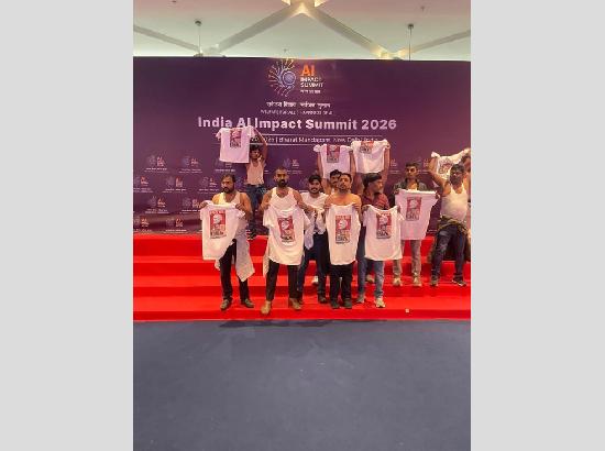 Youth Congress stages shirtless protest at AI Impact summit; BJP hits back, calls It ‘Anti-India’