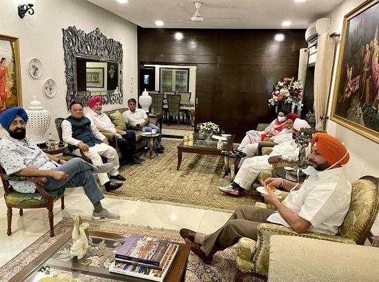 Punjab Congress MPs meet at Bajwa House in Delhi