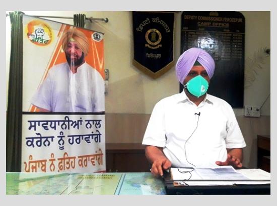 DC Ferozepur addresses Ferozepurians on Facebook live session, solicits people’s support in  battle against Corona