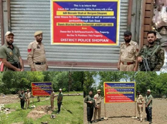 J-K: Police attaches illegal properties worth crores from drug peddlers in Shopian