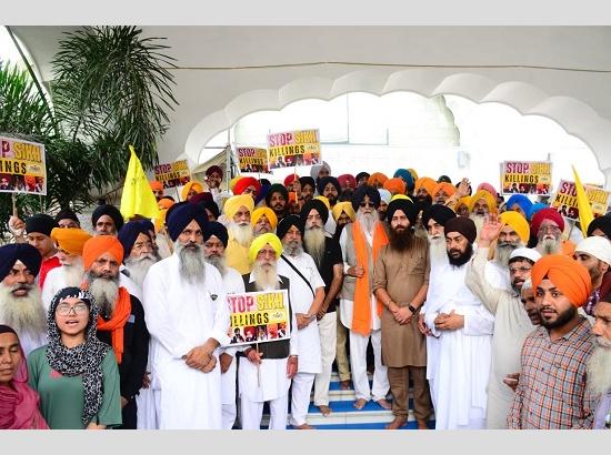  Mann Dal & Dal Khalsa carry out black flag protest against  India’s 