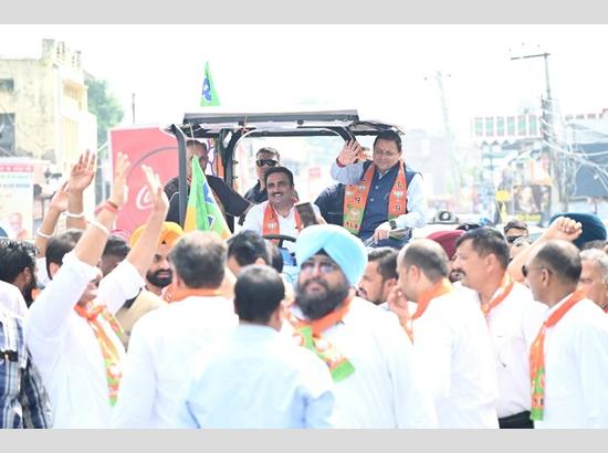 Pushkar Dhami joins BJP’s Nasha Mukt Punjab Yatra on Day 9, says ‘We will build an Ubharda Punjab’