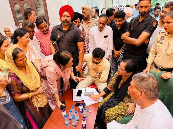 Minister Dr.Baljit Kaur listens to problems of people of Malout