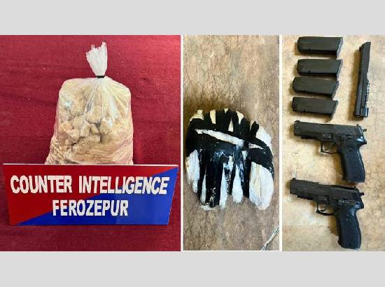 Cross-Border Narco Network Busted in Ferozepur: 3 held with 5kg heroin, arms; drone link to Pak-based smugglers found
