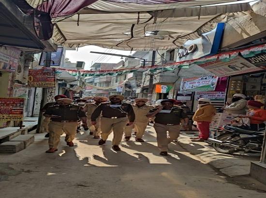 Police stage flag march in Fatehgarh Sahib ahead of civic body polls