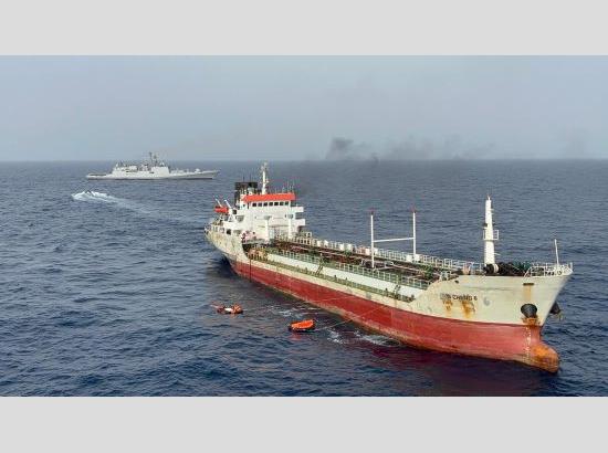 Indian Navy’s frigate INS Tabar comes to rescue of Ship MT Yi Cheng 6, helps in fire fighting