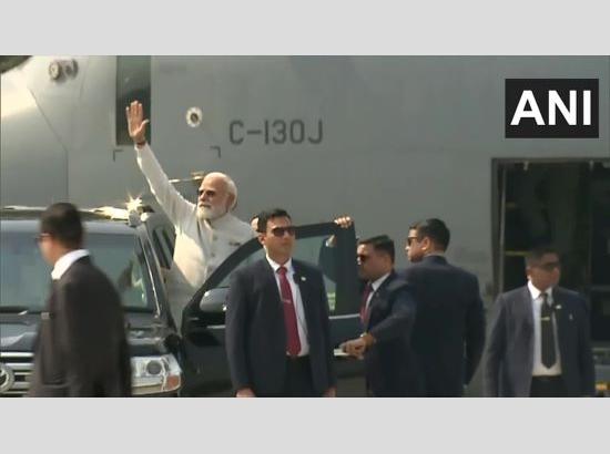 Assam: PM Modi lands at Emergency Landing Facility on Moran Bypass in Dibrugarh; aerial display begins
