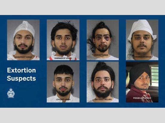 Surrey Police releases pics of 7 suspects involved in extortion activities, all Punjabis