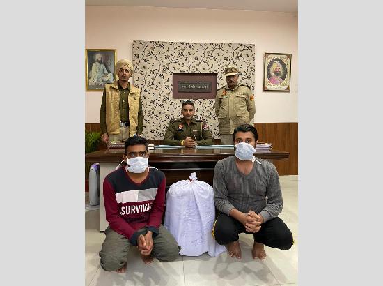 Three youth held by Lalru police with illegal weapon and 14 kg marijuana