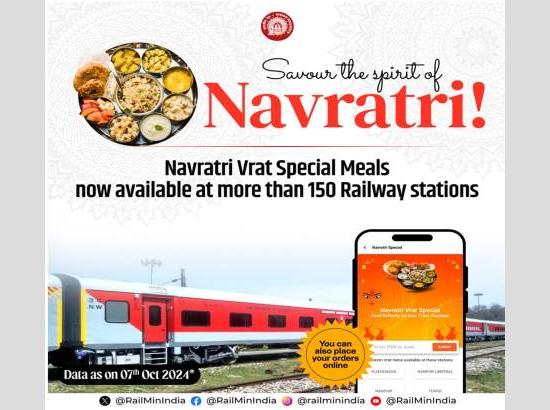 Indian Railways launches Navratri Special Thali across 150+ stations