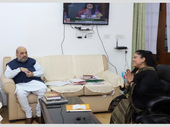 Chairperson SWC meets Amit Shah for early release of Nodeep Kaur

