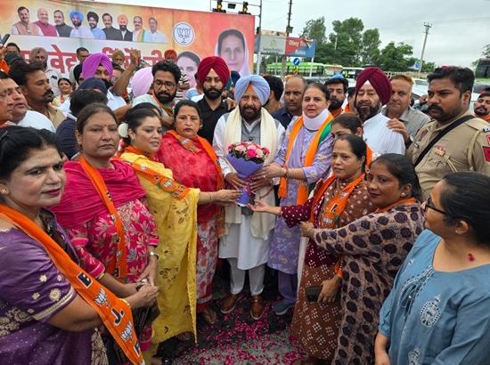 Punjab BJP Chief Kewal Singh Dhillon receives grand welcome in Patiala on first visit after appointment
