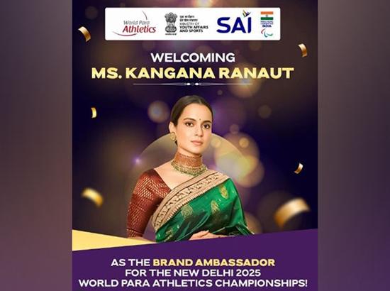 Kangana Ranaut appointed brand ambassador for New Delhi 2025 World Para Athletics Champion