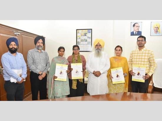Minister Gurmeet Khudian hands over job letters to four recruits in Animal Husbandry Dept