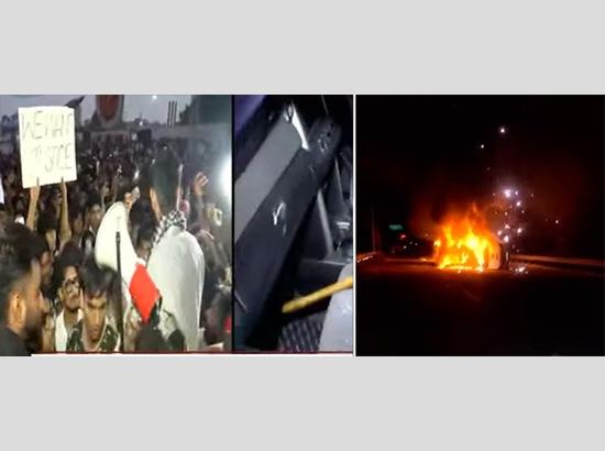 LPU Row: Students clash with police, vehicles set ablaze during violent protest