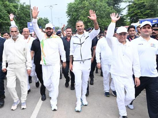 CM Nayab Saini flags off ‘Drug-Free Haryana Faridabad Namo Marathon-2026’ at Surajkund