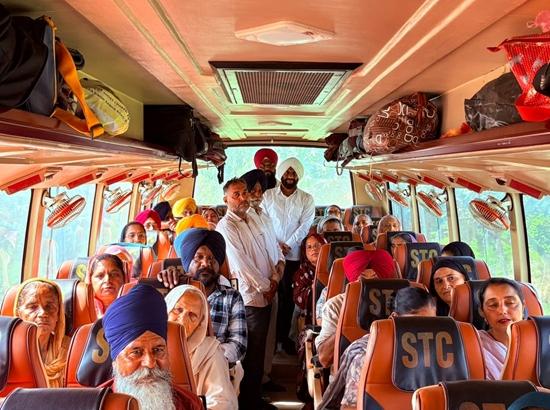 MLA Kulwant Singh flags off three pilgrimage buses from Mohali under Mukh Mantri Tirath Yatra