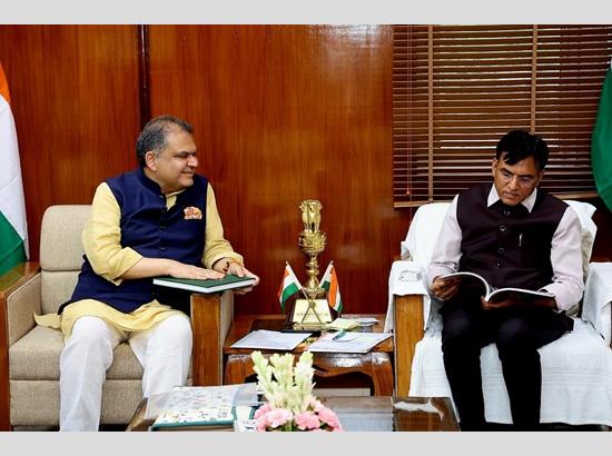 MP Sanjeev Arora calls on Minister Mansukh Mandaviya; demands Ludhiana's ESIC hospital and sports stadium expansion