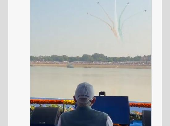 PM Modi witnesses Indian Air Force aerial display at Varanasi’s Namo Ghat; Watch Video