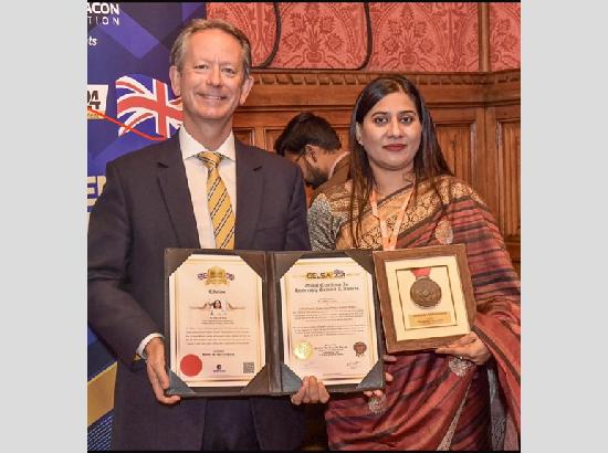 Socio-economic analyst Dr. Monica B. Sood honoured with Global Excellence in Leadership at UK Parliament