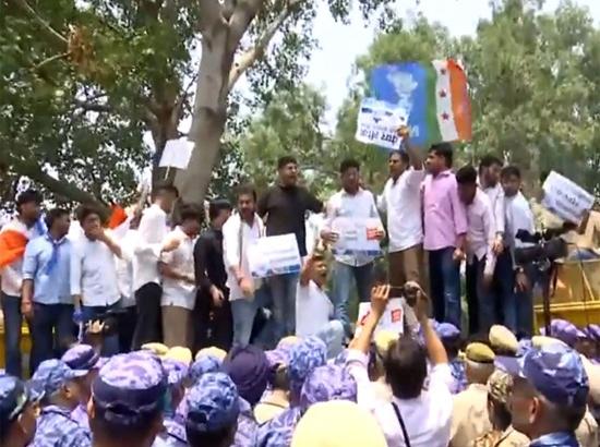 NSUI stages protests after NEET exam cancelled due to paper-leak allegations
