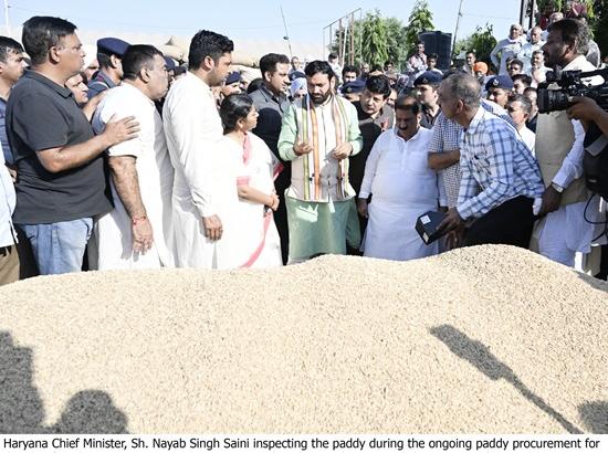 Haryana CM Nayab Singh Saini visits grain markets in Kurukshetra, assures to procure every grain