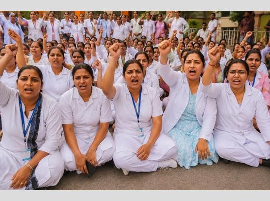 Nurses stage protest in Haryana over Women’s Commission Chief’s remarks amid Kurukshetra assault case