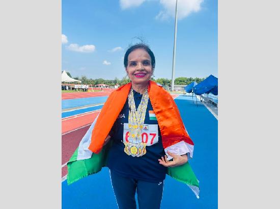 65-yr-old Chandigarh's Opinder Kaur Sekhon shines on International debut, wins four medals at Malaysian Masters Athletics Championship